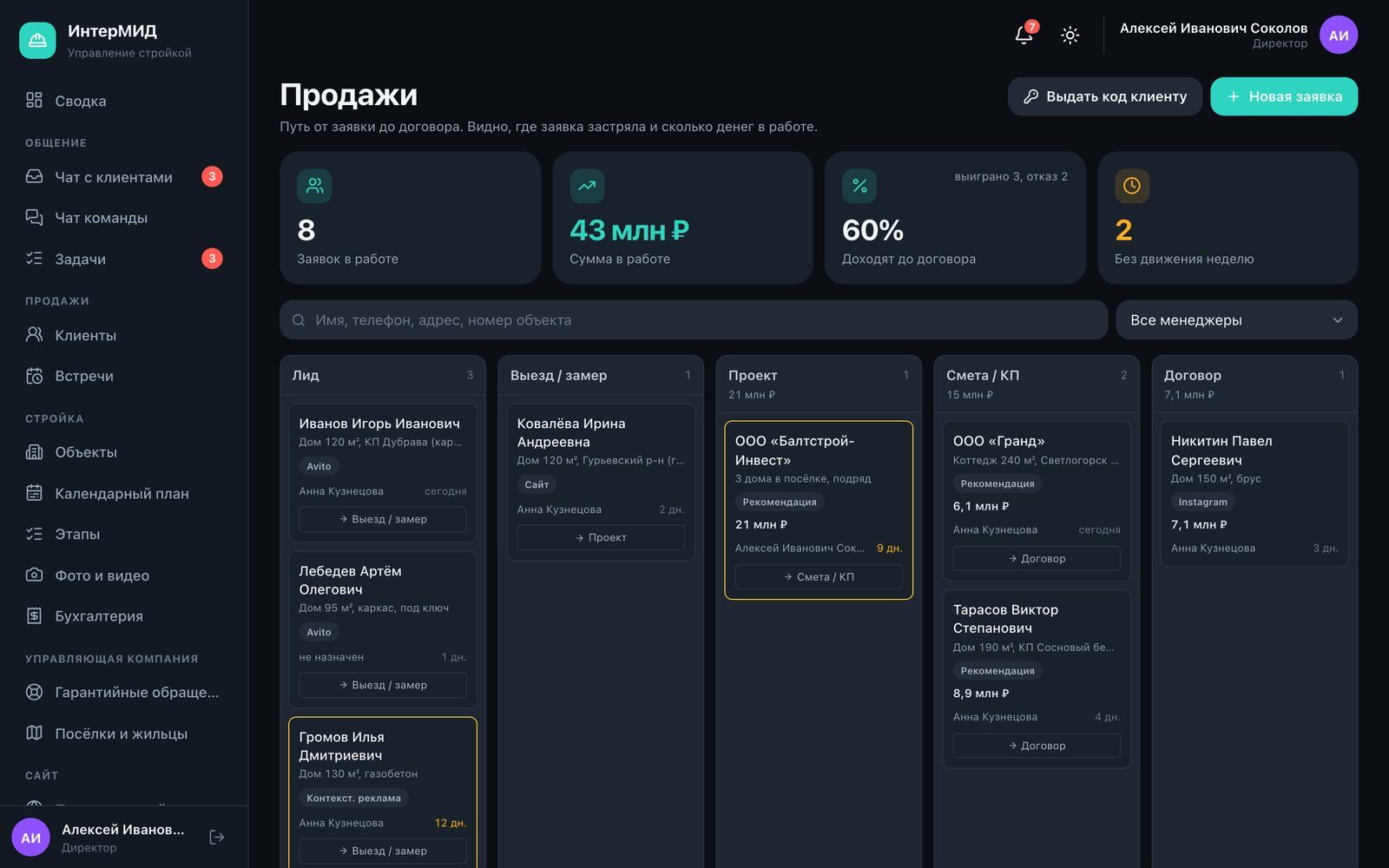 CRM ИнтерМИД — продажи