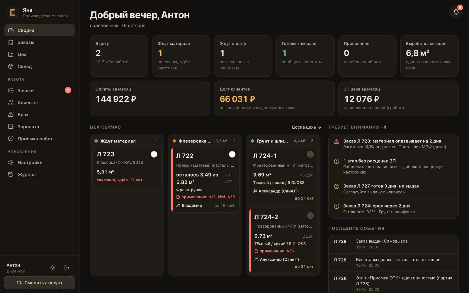 CRM Яна — сводка
